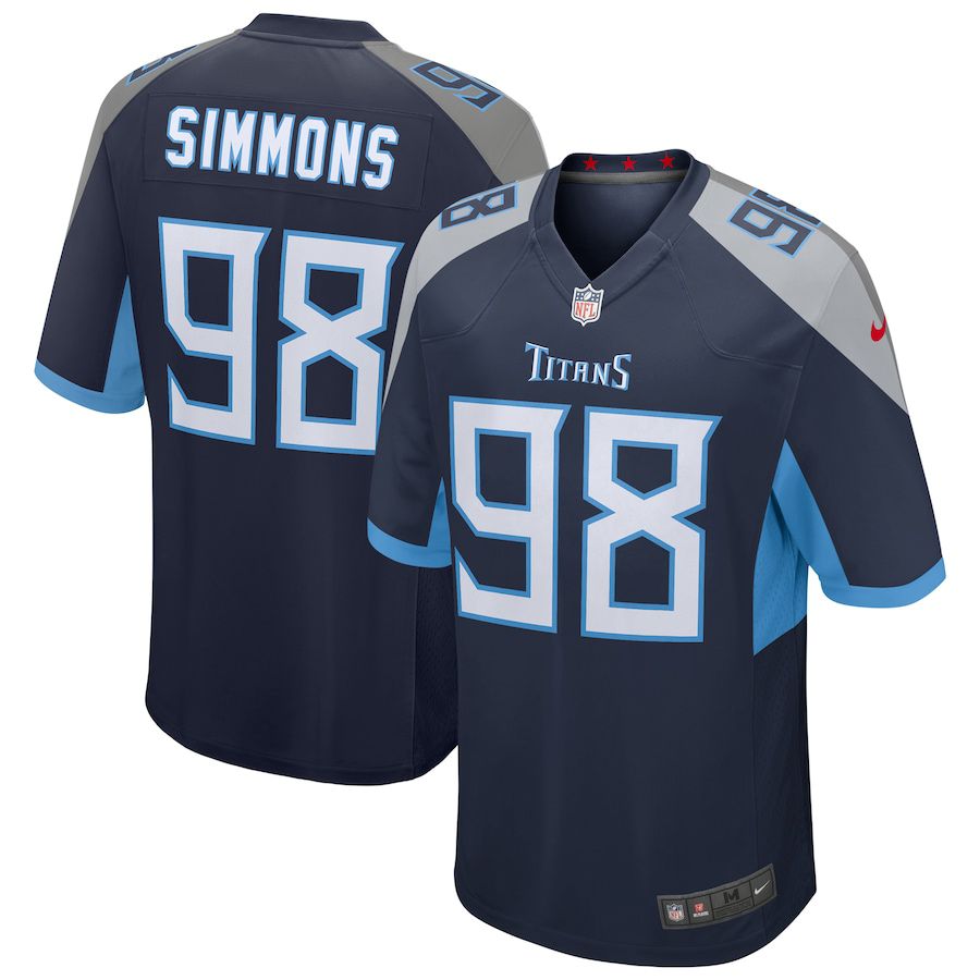Men Tennessee Titans 98 Jeffery Simmons Nike Navy Game NFL Jersey